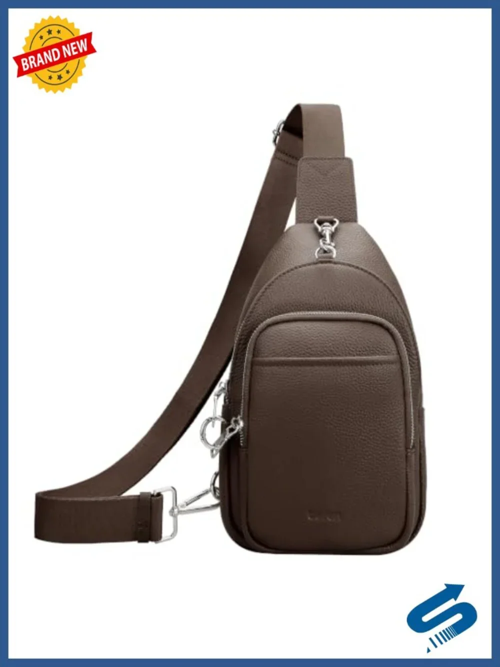 Genuine Leather Anti-Theft Crossbody Sling Bag with RFID Blocking